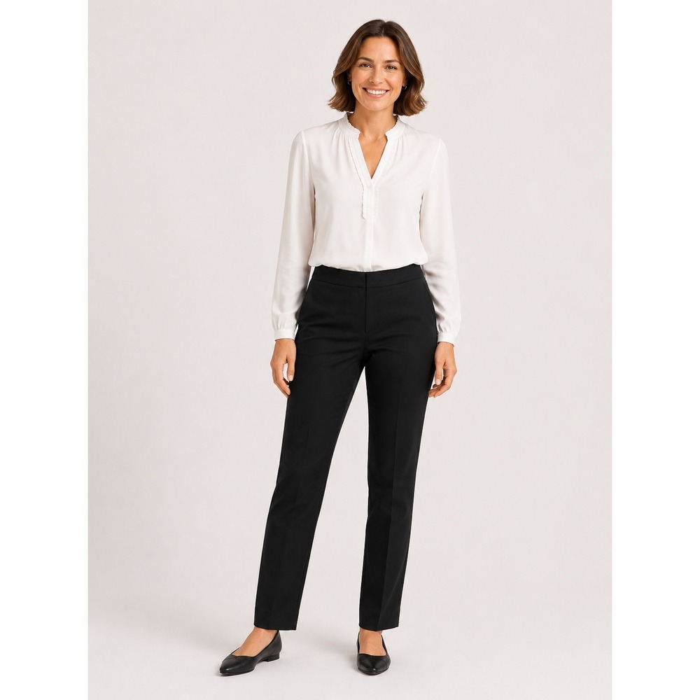 LOFT Petites 6P Black Side Zip Career Pants Slim Ankle Workwear